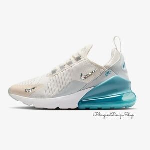Bling Nike Air Max 270 Girls Youth Sneakers Custom With Swarovski Crystals